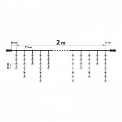 Perdea luminoasă - 100 LEDuri - alb rece - IP44 - 2,2 m - 8 programe - Img 5