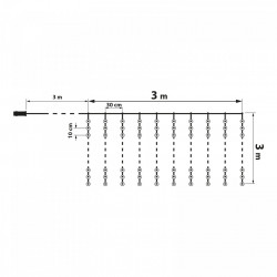 Perdea luminoasă - 300 micro LEDuri - alb rece - 3 x 3 m - 230V - cu telecomandă - Img 3