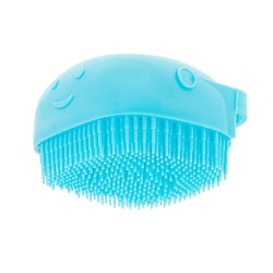 Perie din silicon cu dozator de sampon pentru spalare caini sau pisici, 7,5 x 7,5 cm, culoare albastra - Img 6