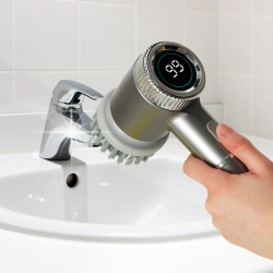 Perie electrica "5-in-1" cu 5 accesorii de curatare pentru baie, podea, rosturi faianta, piscina, cu afisaj cu LED si incarcare USB - Img 4