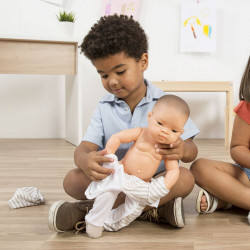 Pijama bej pentru pentru papusa bebelus 40 cm - Img 2