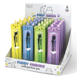 Pix 3 culori in 1, Furry Friends, cu varf touch, 4 modele (16 buc/display) - Img 1