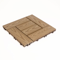 Plăci paviment 6 lamele - 30 x 30 cm - maro deschis, model lemn - 11 buc/pachet - Img 1
