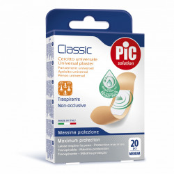 Plasturi universali PIC SOLUTION CLASSIC 19x72mm cu solutie antibacteriana 20 buc/cut