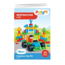 PolyM - Kit de construit Orasul Creativ de jucarie (50 piese) - Img 5