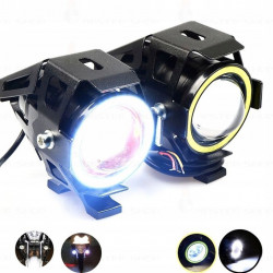 Proiector LED cu Lupa, Angel Eye ALB si Devil Eye RED, alimentare 12V, pentru Off-Road, ATV, SSV, UTV - Img 5