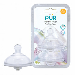 PUR 9821 – SET TETINE SILICON GENTLE TOUCH PENTRU BIBERON CU GURA LARGA - MARIME S, 0-3 LUNI, 2 BUC - Img 2