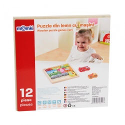 PUZZLE DIN LEMN CU MASINI, 12 PIESE - Img 3