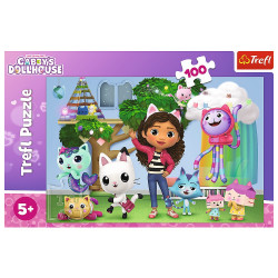 PUZZLE TREFL 100 GABBYS DOLLHOUSE PRIETENII LUI GABBY - Img 3