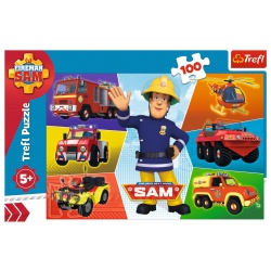 PUZZLE TREFL 100 MASINILE POMPIERULUI SAM - Img 3
