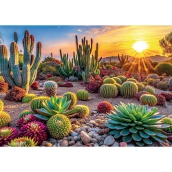 PUZZLE TREFL 1000 COLECTIA SUA FLORI DE DESERT POSTER INCLUS - Img 2