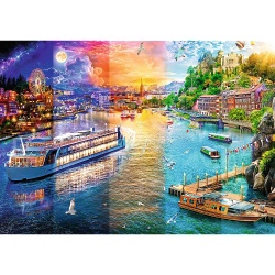 PUZZLE TREFL 1000 CROAZIERA PE RAU - Img 2