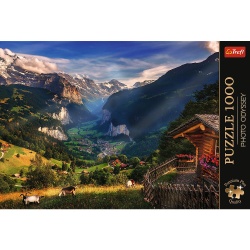 PUZZLE TREFL 1000 PREMIUM PLUS PHOTO ODYSSEY VALEA LAUTERBRUNNEN ELVETIA - Img 3