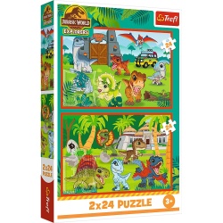 PUZZLE TREFL 2X70 JURASSIC WORLD UNIVERSUL JURASSIC PARK - Img 1