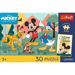 PUZZLE TREFL 30 PREMIUM PLUS KIDS MICKEY SI PRIETENII MOMENTE DE BASM PLUS POSTER - Img 4