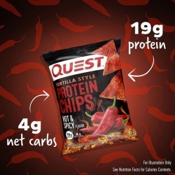 Quest Tortilla Style Protein Chips, Chipsuri Proteice Cu Aroma Picanta, 32 G - Img 3
