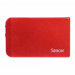 RACK extern SPACER, pt HDD/SSD, 2.5 inch, S-ATA, interfata PC USB 3.0, aluminiu, rosu, "SPR-25611R" - Img 1