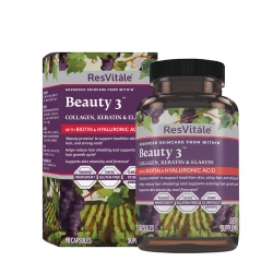 Resvitále Beauty 3, Formula Pentru Par, Piele Si Unghii Cu Colagen, Keratina Si Elastina, 90 Cps