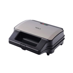 Sandwich maker 3 in 1 Tesla MG201BX, 900WPlaci detasabile antiaderente, LED, Negru/ Inox - Img 1