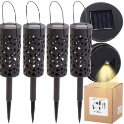 Set 4 lampi solare de gradina cu picior si agatatoare tip "Felinar" cu LED - Img 5