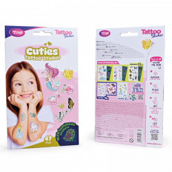 Set autocolante cu tatuaj Cuties - 47 buc/pachet - Img 1