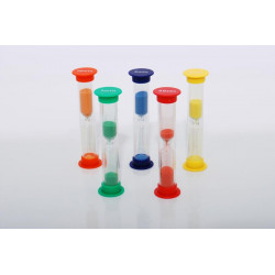 Set de 5 miniclepsidre cu nisip colorat si cronometrare diferita - Img 1