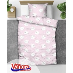 Set de pat single bumbac, 92 gsm, Cat