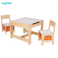 Set masuta si 2 scaune,lemn natur,U-Grow
