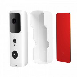 Set sonerie video Smart Wi-Fi - alimentat cu baterie - MicroSD, FHD, PIR - alb - Img 3