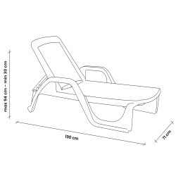 Sezlong de Plaja sau Gradina, reglabil, dimensiune 190 x 46 x 71 cm, material plastic, culoare Verde - Img 2