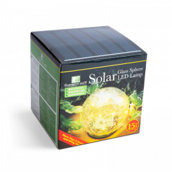 Sferă solară din sticlă - 12 cm - 15 LED alb cald - Img 3