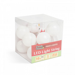 Șir de lumină cu LED - om de zăpadă - 10 LED-uri - 1,1 metri - alb cald - 3 x AA - Img 2