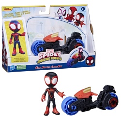 SPIDEY PRIETENII EXTRAORDINARI SET MOTOCICLETA SI FIGURINA MILES MORALES SPIDER MAN 10CM - Img 9