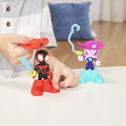 SPIDEY SI PRIETENII LUI UIMITORI MARVEL WATER WEBS SET 2 FIGURINE GHOST SPIDER SI PIRATE SPIN CU ACCESORII - Img 7
