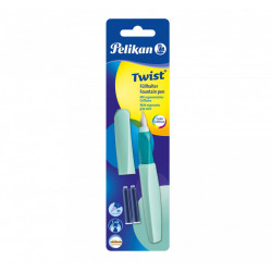 Stilou twist neo mint, penita m, 2 rezerve albastre, blister