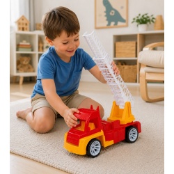 AUTOSPECIALA POMPIERI CU SCARA PORTOCALIU ROSU 46CM - Img 5