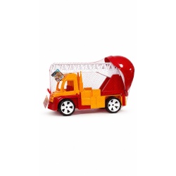 AUTOSPECIALA POMPIERI CU SCARA SI CASCA PORTOCALIU ROSU 54CM