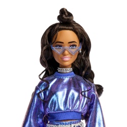 BARBIE DELUXE STYLE PAPUSA BARBIE ROCHIE ALBASTRU METALIZAT - Img 6