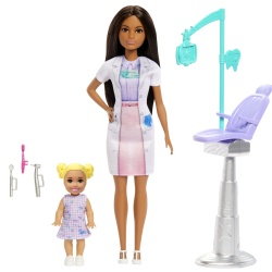 BARBIE SET DE JOACA PAPUSA BARBIE BRUNETA FACE CARIERA STOMATOLOG - Img 4