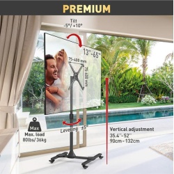 Barkan Mobile TV Mount Cart 13"-65" - Img 10