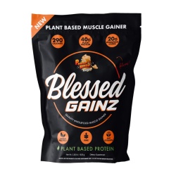 Blessed Gainz Wholefood Muscle Gainer, Gainer Proteic Vegan Cu Aroma De Cheesecake De Unt De Arahide, 1520 G