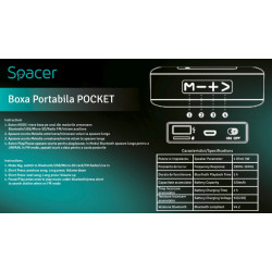 BOXA SPACER portabila bluetooth - SPB-POCKET-RED - Img 6