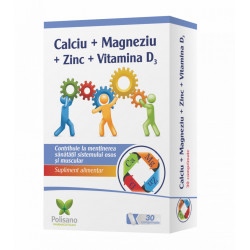 Calciu + Magneziu + Zinc + Vitamina D3 - Susținător al sănătății osoase, musculare și vizuale