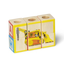 Camion cu remorca, 28 cuburi din lemn cu litere si 3 figurine Paw Patrol, Patrula Catelusilor - Img 3