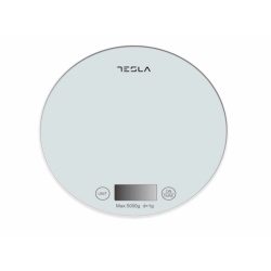 Cantar de bucatarie Tesla KS200W, 5kg, ecran LCDFunctie Tara, Sticla, Alb - Img 1