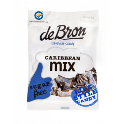 Caramele moi DEBRON cu aroma de cafea si caramel Caribbean Mix fara zahar si fara gluten 90g