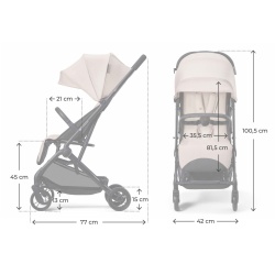 CARUCIOR SPORT KINDERKRAFT INDY3, MISTY BEIGE - Img 6