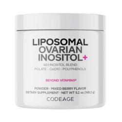 Codeage Liposomal Ovarian Inositol+ - Mixed Berry , Myo-inozitol Ovarian Cu Coenzima Q10 Cu Aroma De Fructe De Padure, 148.2 G