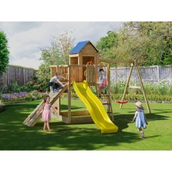 Complex joaca din lemn 7in1, pentru 10 copii, Fungoo Treehouse natur - Img 2