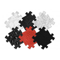 Covoras ortopedic senzorial puzzle Set Rosu si Negru pentru bebelusi Muffik - Img 2